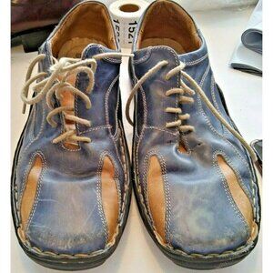 josef seibel Men's european comfort shoe size 7 M blue/tan EUC made in romania